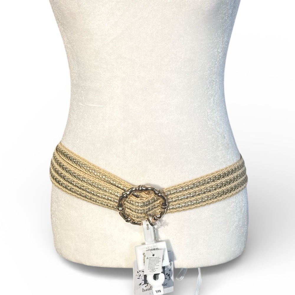 HAUTE HIPPIE Elegant Gold Braided Belt
